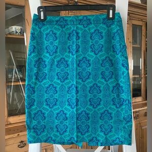 J Crew pencil skirt, blue size 00